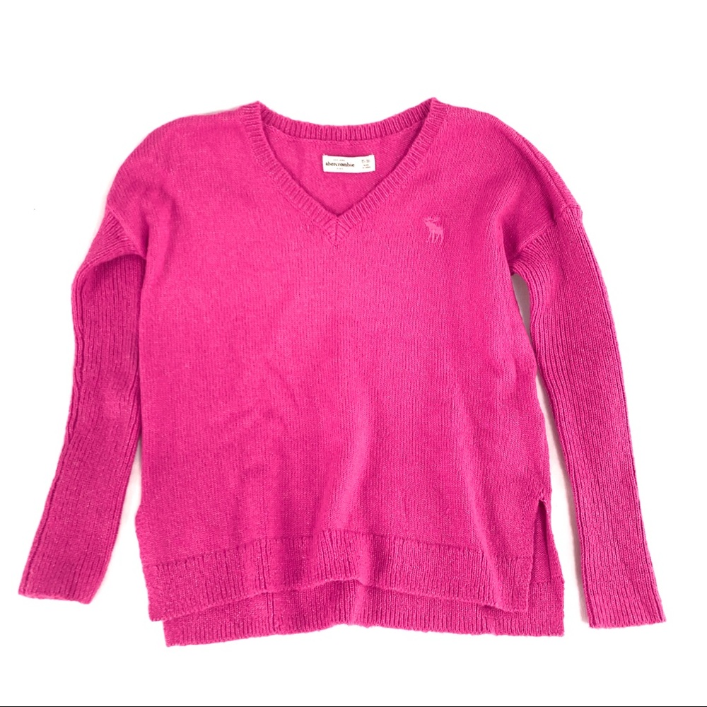 Abercrombie pink V-neck sweater